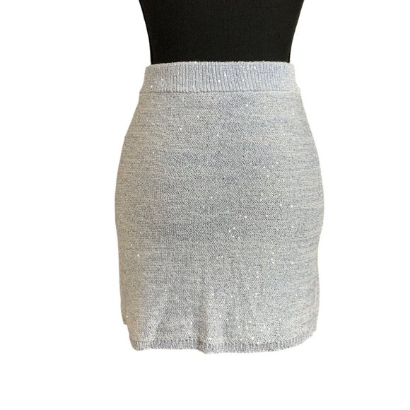 Wild Fable Womens Stretch Light Aqua Blue Sequin Knit Mini Skirt Size XS - Picture 5 of 13